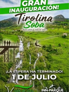 La Tirolina de Soba se inaugura el 1 de Julio 2026 Cartel Promoción